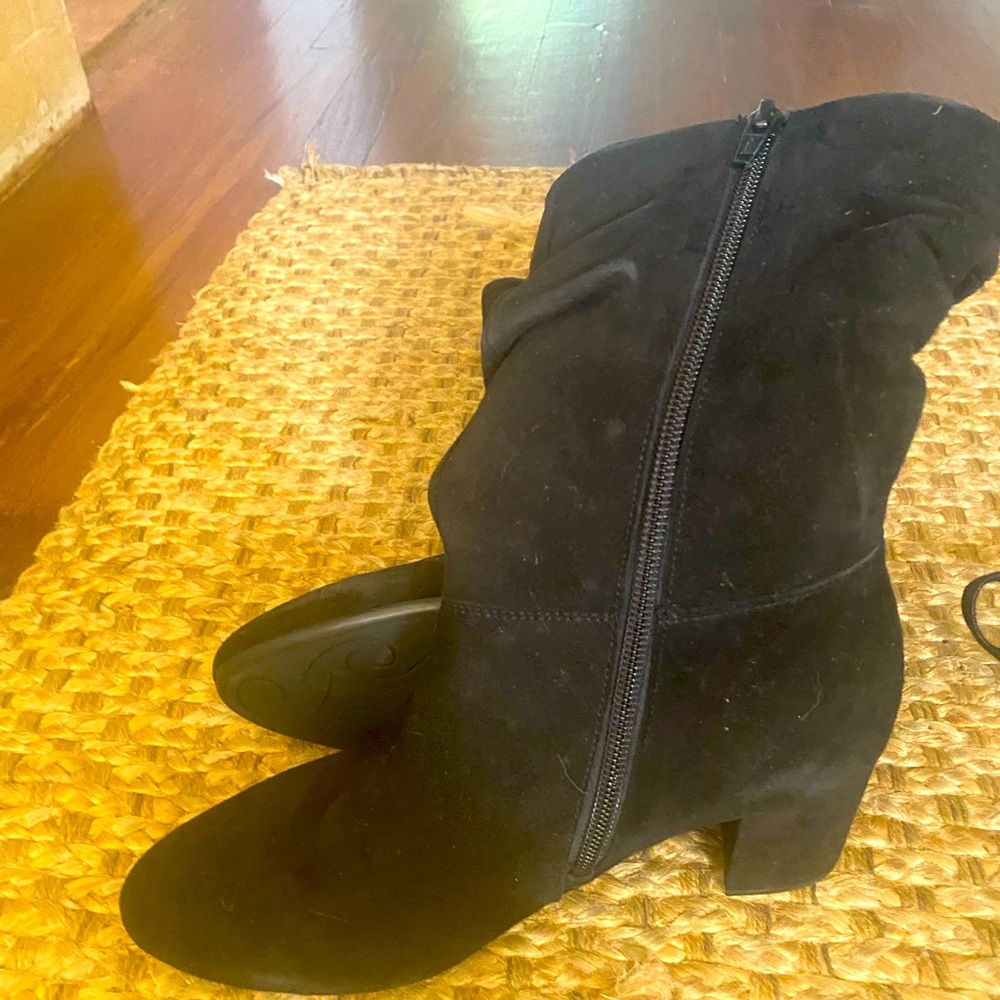GABOR Black slouch mid-calf boots euro size 4.5 US size 6.5/7 . Zip up side